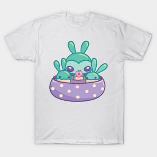 Alien with Bunny Succulents T-Shirt